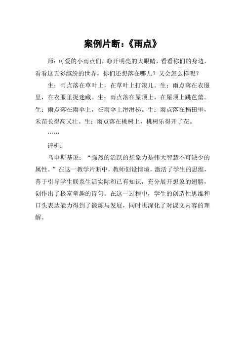 案例片断：《雨点》