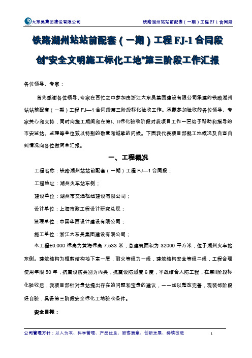 三次标化验收汇报范本 2