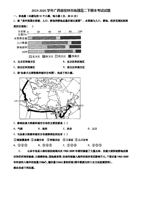 2019-2020学年广西省桂林市地理高二下期末考试试题含解析