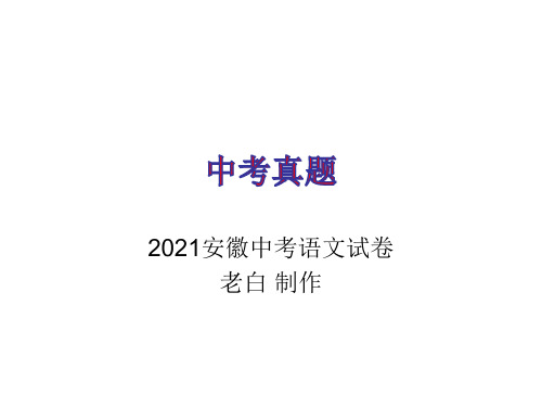 安徽中考2021语文试卷及答案