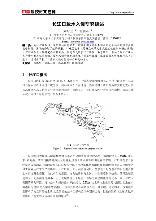 长江口盐水入侵研究综述