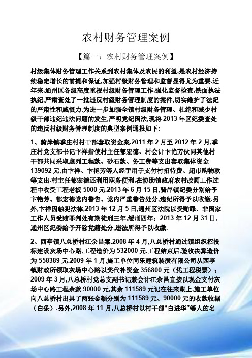 农村财务管理案例