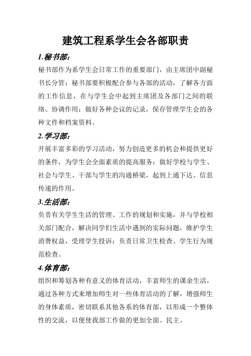 建筑工程系学生会职责