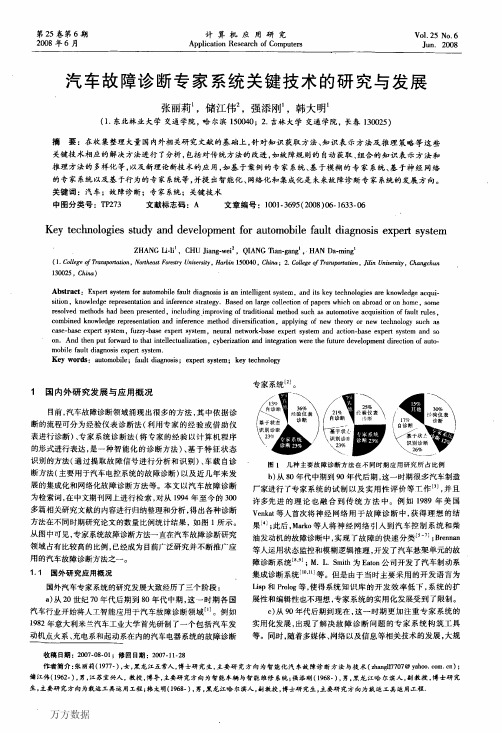汽车故障诊断专家系统关键技术的研究与发展