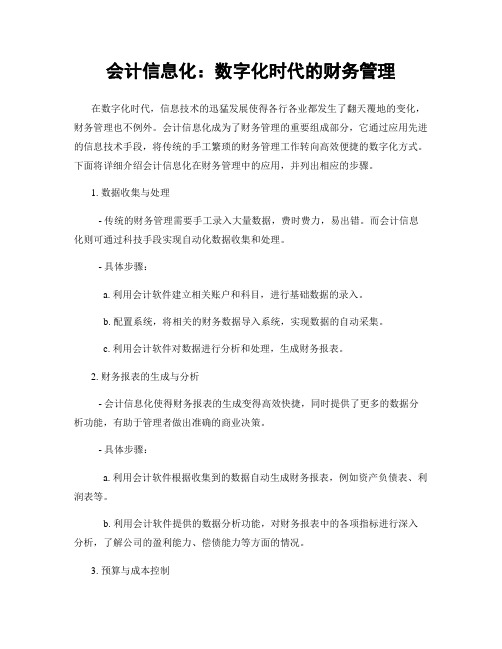 会计信息化：数字化时代的财务管理