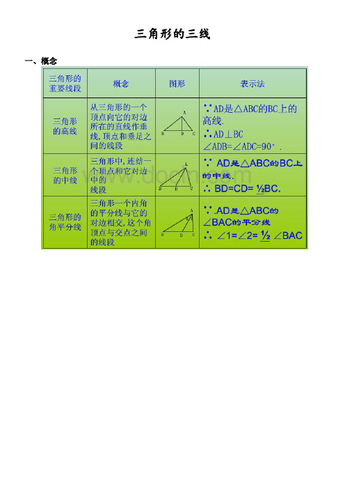 三角形基础知识及习题