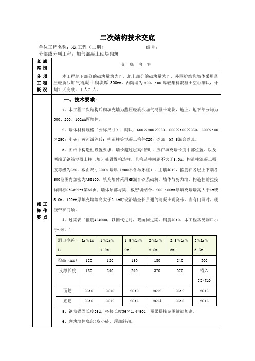 二次结构技术交底(已完成)