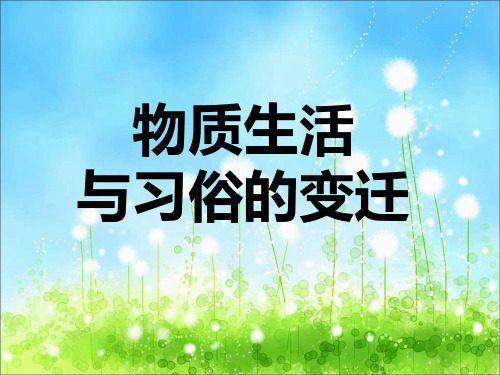 高一历史(人教版)必修2课件：5.14物质生活和习俗的变迁(共42张PPT)