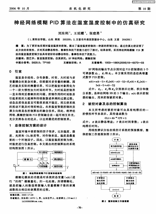 神经网络模糊PID算法在温室温度控制中的仿真研究