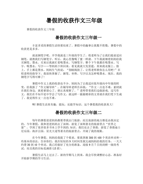 暑假的收获作文三年级
