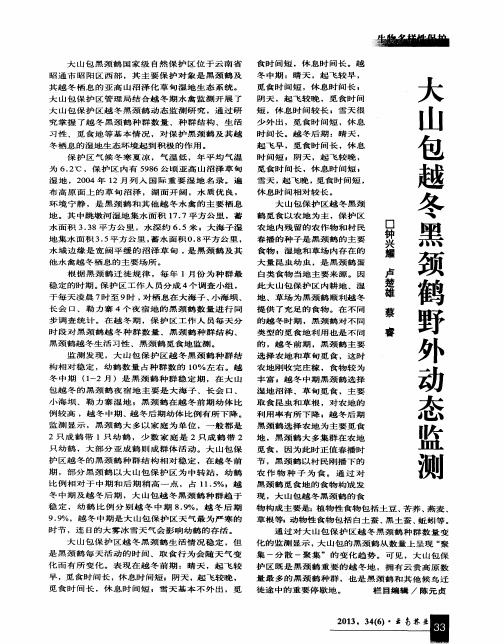 大山包越冬黑颈鹤野外动态监测