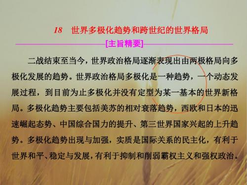 2018届历史一轮复习18 世界多极化趋势和跨世纪的世界格局 课件28张 精品
