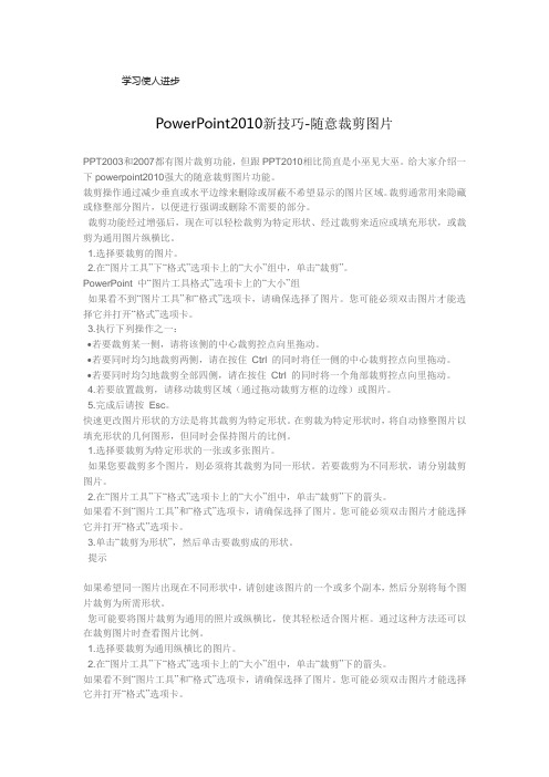 PowerPoint2010新技巧-随意裁剪图片