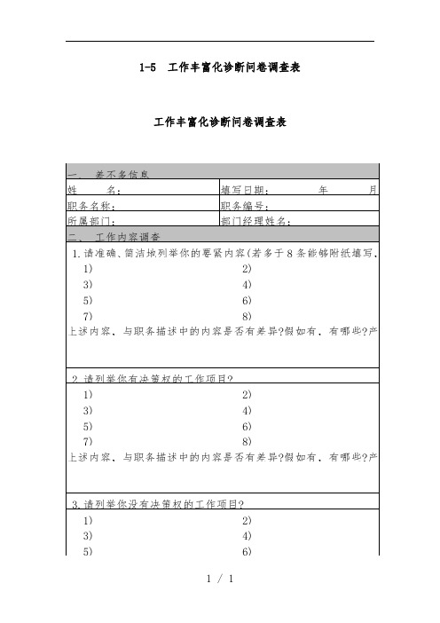 工作丰富化诊断问卷调查表文件