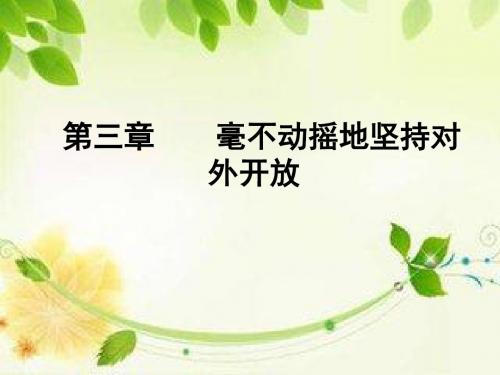 第三节毫不动摇地坚持对外开放