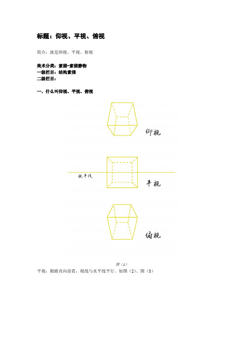仰视、平视、俯视