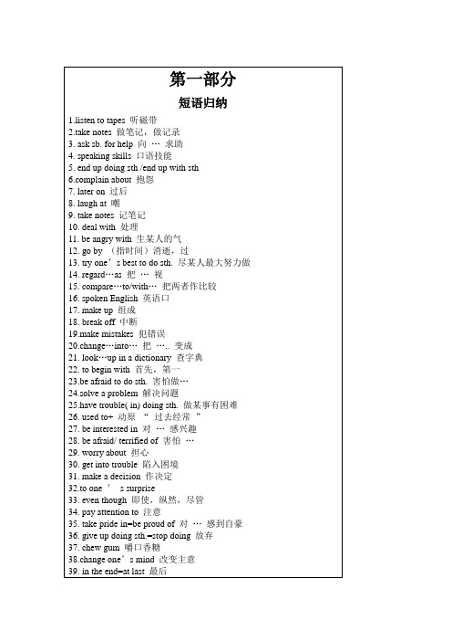 九年级英语全册知识点归纳