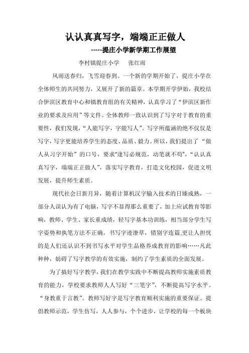 认认真真写字,端端正正做人