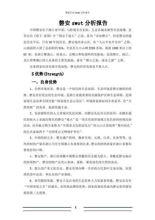 磐安县swot分析报告