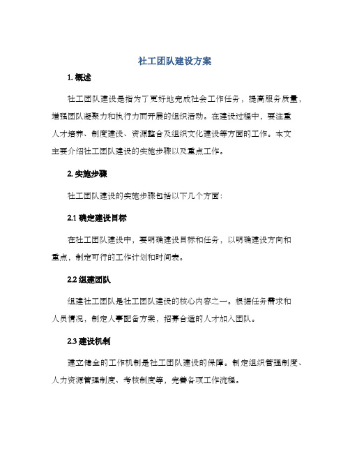 社工团队建设方案