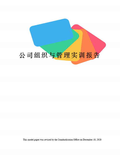 公司组织与管理实训报告