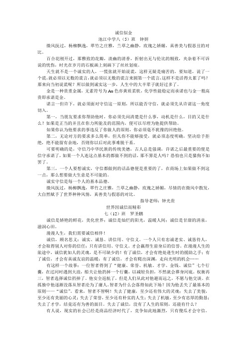 作文(诚信2)