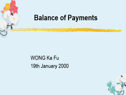 Balance of Payments(国际金融香港大学,WONG Ka Fu)2.0.ppt