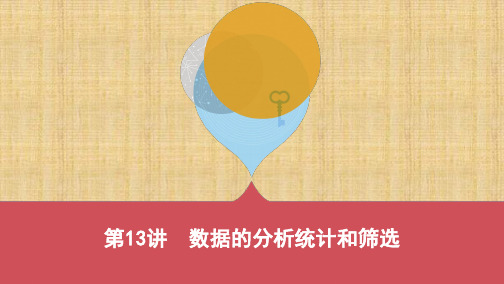 云南中考信息技术 第13讲 数据的分析统计和筛选(可编辑PPT)