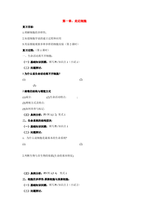高三生物高考一轮复习教学案(共124页)人教版必修1