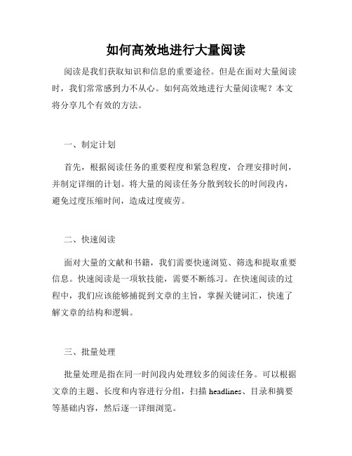如何高效地进行大量阅读
