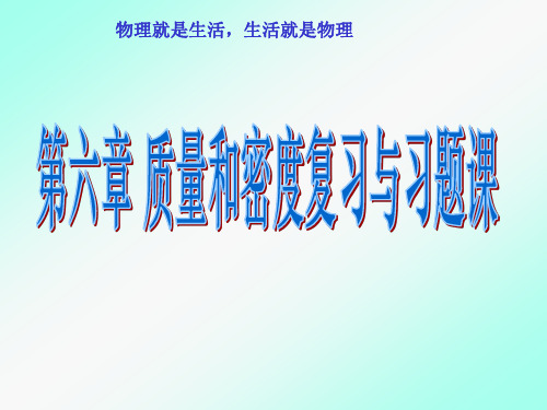 教科物理八年级上册第六章质量和密度复习与习题课    课件(共23张PPT)