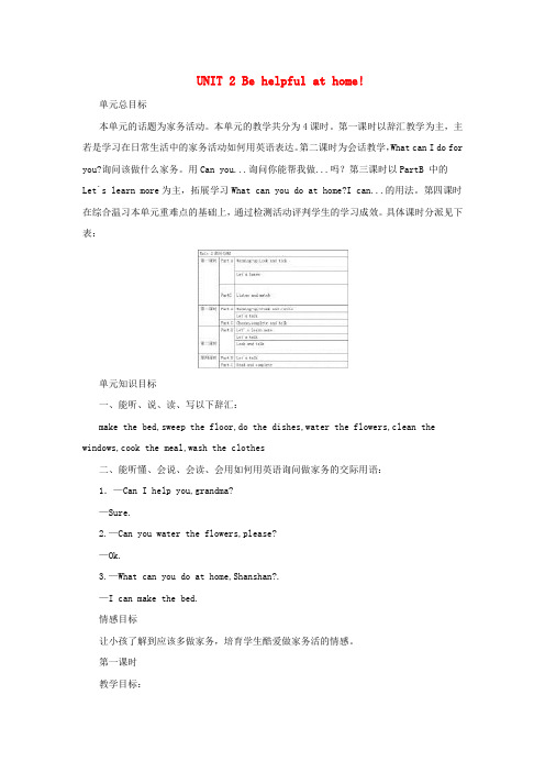 五年级英语上册Unit2Behelpfulathome教案陕旅版