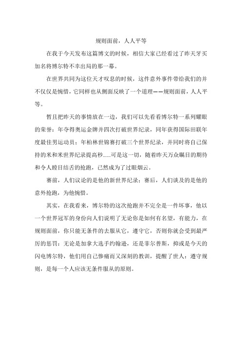 规则面前人人平等-作文