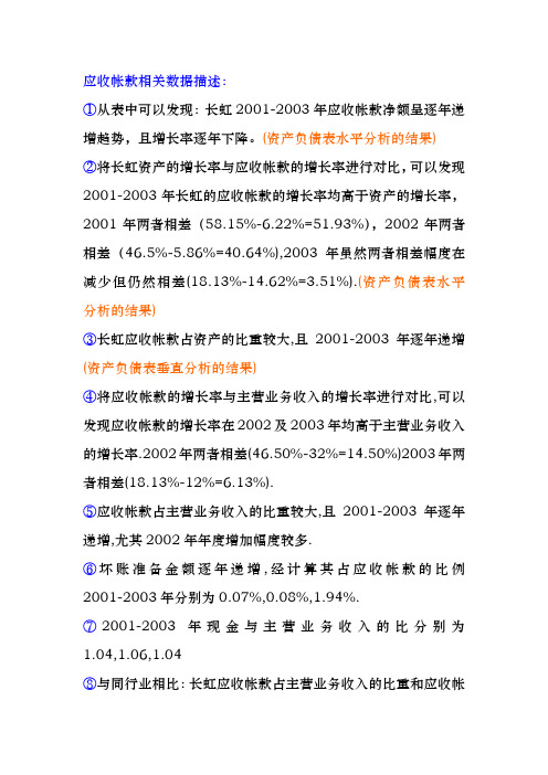 四川长虹应收帐款的分析
