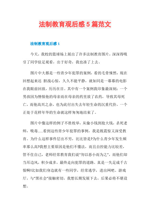 法制教育观后感5篇范文