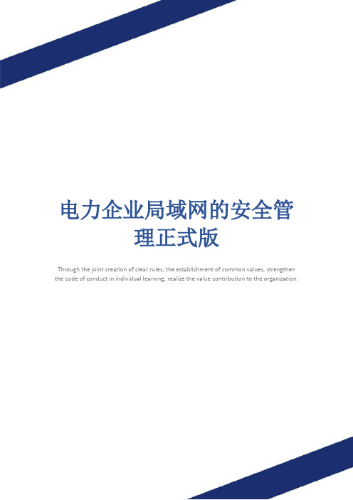 电力企业局域网的安全管理正式版