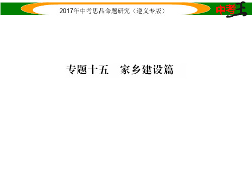 中考政治总复习 第二编 中考热点速查篇 专题十五 家乡建设篇课件
