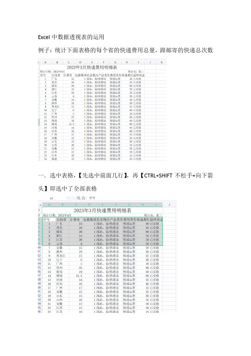 Excel中数据透视表的运用