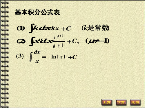 基本积分公式表课件