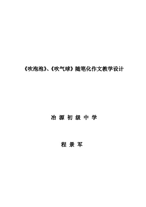 随笔化作文教学设计程景军