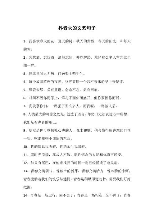 抖音火的文艺句子