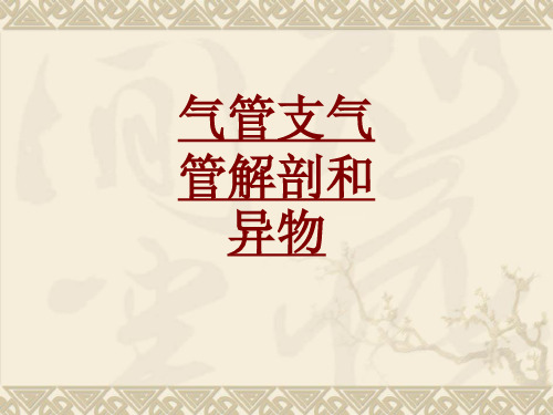医学气管支气管解剖和异物专题课件