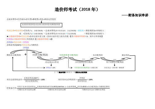 造价师考试财务知识串讲