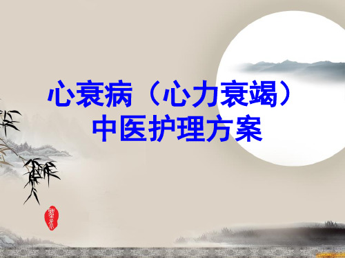 心衰病中医护理方案PPT医学课件