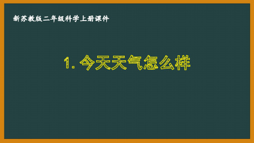 新苏教版二年级科学上册《今天天气怎么样》教学PPT课件