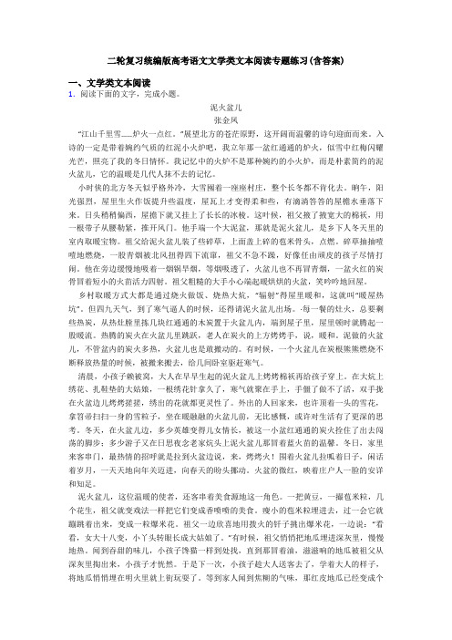 二轮复习统编版高考语文文学类文本阅读专题练习(含答案)