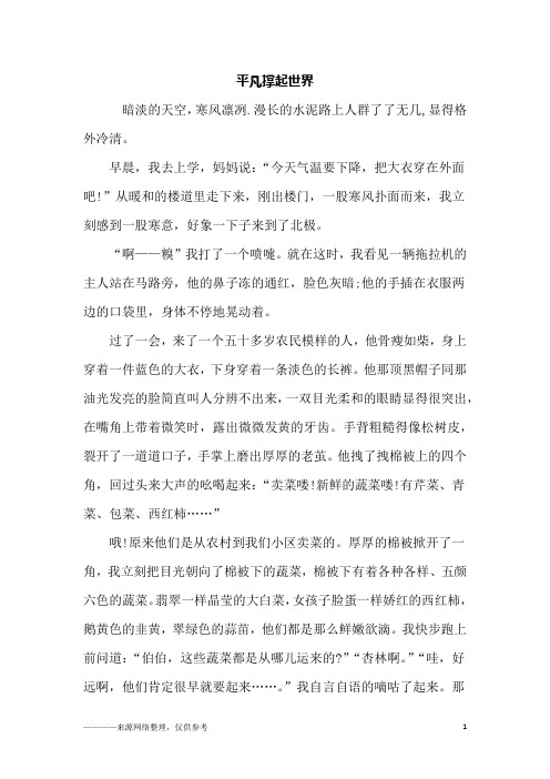 平凡撑起世界_初三作文_2