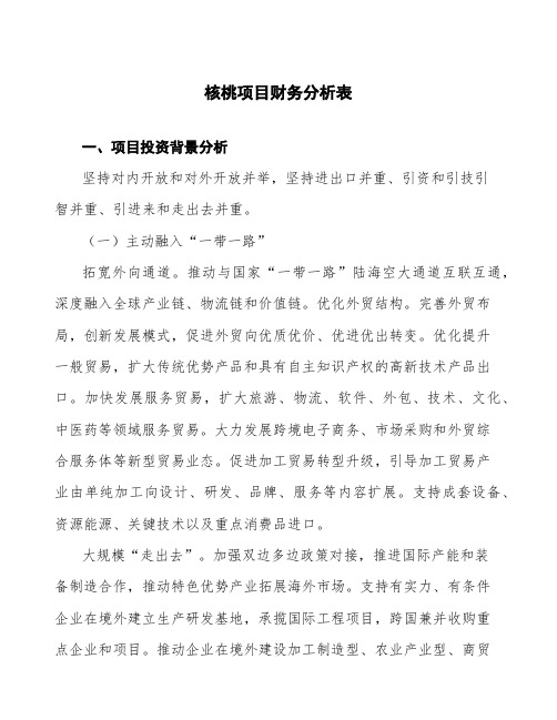 核桃项目财务分析表