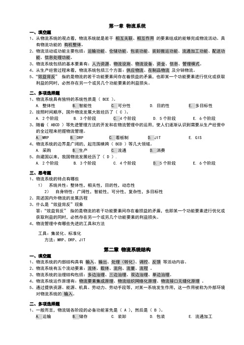 物流系统规划复习题汇总