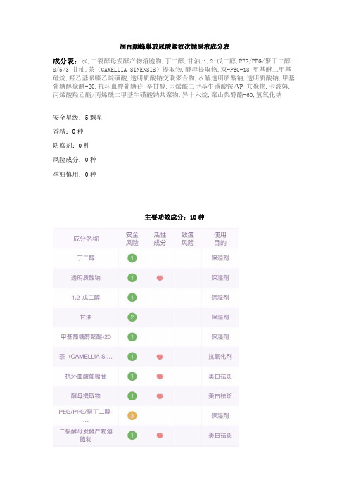 润百颜蜂巢玻尿酸紧致次抛原液成分表